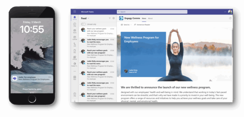 Powiadomienia push odczytywane w Microsoft Teams